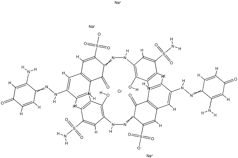 Chromate(3-), bis7-(aminohydroxyphenyl)azo-3-5-(aminosulfonyl)-2-(hydroxy-.kappa.O)phenylazo-.kappa.N1-4-(hydroxy-.kappa.O)-2-naphthalenesulfonato(3-)-, trisodium Struktur