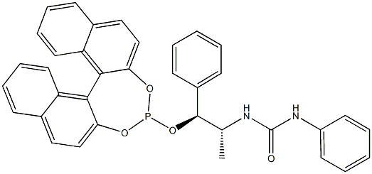 1-{(1R,2S)-1-[(11bR)-Dinaphtho[2,1-d:1',2'-f][1,3,2]dioxaphosphepin-4-yloxy]-1-phenylpropan-2-yl}-3-phenylurea Struktur