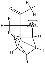 Ethanone, 1-(8-methyl-7-oxatetracyclo[4.2.0.02,4.03,5]oct-8-yl)-, stereoisomer Struktur