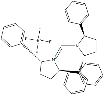 (2R,5R)-1-{[(2R,5R)-2,5-Diphenylpyrrolidin-1-yl]methylene}-2,5-diphenylpyrrolidinium tetrafluoroborate, min. 97% Struktur