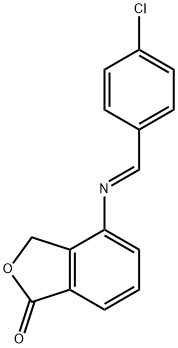 (E)-4-(4-chlorobenzylideneamino)isobenzofuran-1(3H)-one Struktur