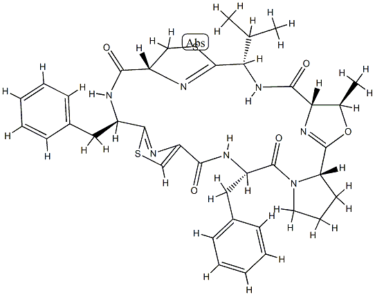 (7R,11R,14S)-14-Demethyl-7-de(1-methylpropyl)-10,11-dihydro-7-(1-methylethyl)-14-phenylmethylulicyclamide Struktur