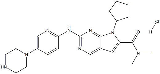 7-環(huán)戊基-N,N-二甲基-2-[[5-(1-哌嗪基)-2-吡啶基]氨基]-7H-吡咯并[2,3-D]嘧啶-6-甲酰胺鹽酸鹽 結(jié)構(gòu)式