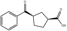 Cyclopentanecarboxylic acid, 3-benzoyl-, (1S,3R)- Struktur