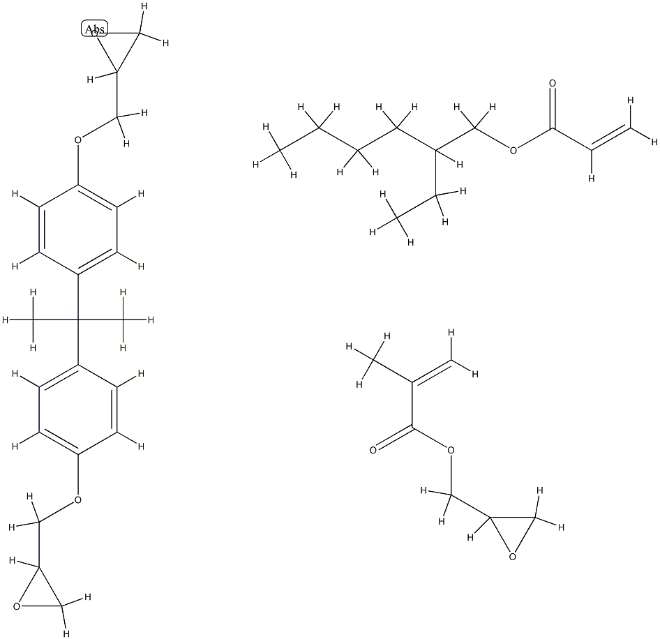 2-Methyl-2-propenoic acid, oxiranylmethyl ester polymer with 2-ethylhexyl 2-propenoate and 2,2′-[(1-methylethylidene)bis(4,1-phenyleneoxy methylene)] bis[oxirane] Struktur