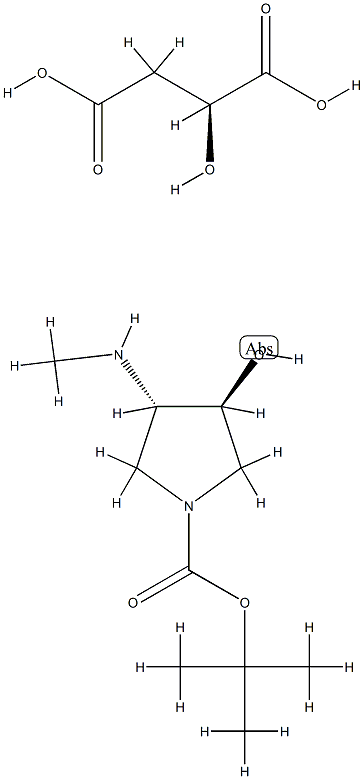 (3S,4S)-tert-butyl 3-hydroxy-4-(MethylaMino)pyrrolidine-1-carboxylate (S)-2-hydroxysuccinate Struktur