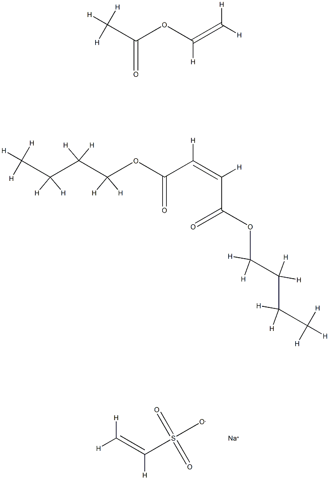 2-Butenedioic acid (Z)-, dibutyl ester, polymer with ethenyl acetate and sodium ethenesulfonate Struktur