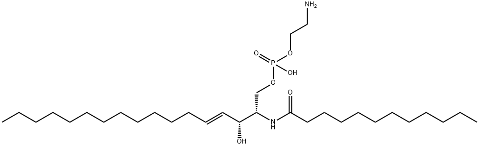 N-lauroyl-D-erythro-sphingosyl phosphoethanolaMine (C17 base) Struktur