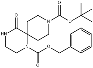 1-BENZYL 9-TERT-BUTYL 5-OXO-1,4,9-TRIAZASPIRO[5.5]UNDECANE-1,9-DICARBOXYLATE Struktur