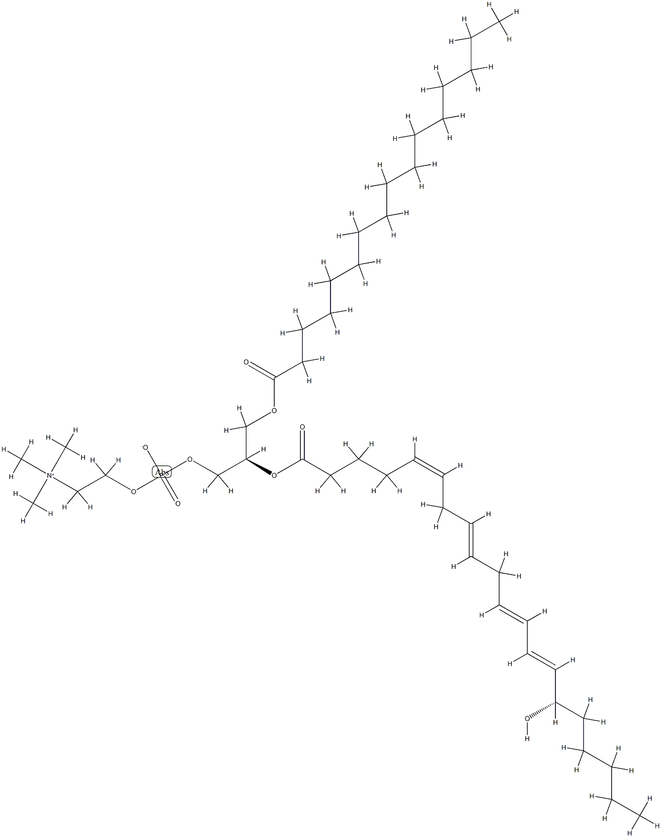 1-palmitoyl-2-(15-hydroxy-5,8,11,13-eicosatetraenoyl)-glycero-3-phosphocholine Struktur