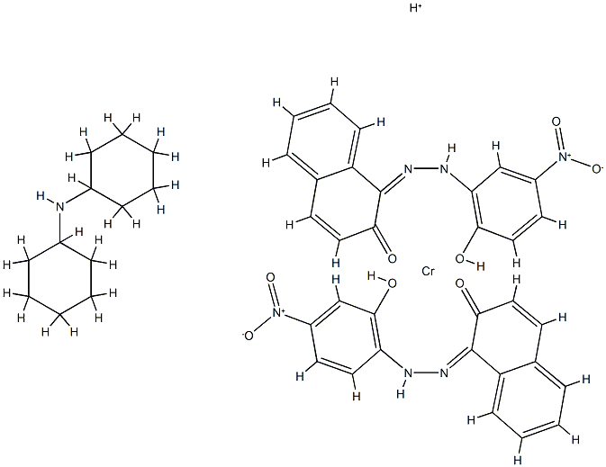 Chromate(1-), [1-[(2-hydroxy-4-nitrophenyl) azo]-2-naphthalenolato(2-)][1-[(2-hydroxy-5-nitrophenyl )azo]-2-naphthalenolato(2-)]-, hydrogen, compd. with N-cyclohexylcyclohexanamine (1:1) Struktur