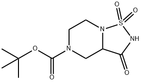 tert-Butyl 1,1,3-trioxohexahydro-1,2,5-thiadiazo[1,5-a]pyrazine-7(1H)-carboxylate Struktur