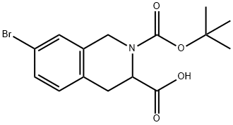 2-N-Boc-7-bromo-3,4-dihydro-1H-isoquinoline-2,3-dicarboxylic acid Struktur