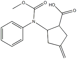 2-Benzyloxycarbonylamino-4-methylene-cyclopentanecarboxylic acid Struktur