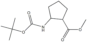 2-tert-Butoxycarbonylamino-cyclopentanecarboxylic acid methyl ester Struktur