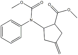 2-Benzyloxycarbonylamino-4-methylene-cyclopentanecarboxylic acid methyl ester Struktur