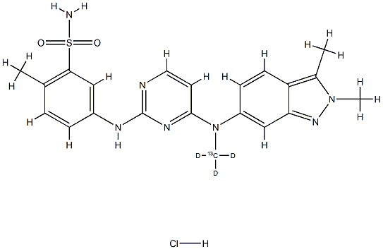 Pazopanib 13C D3 Hydrochloride Structure