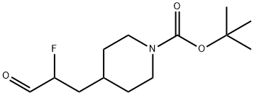 tert-butyl 4-(2-fluoro-3-oxopropyl)piperidine-1-carboxylate Struktur