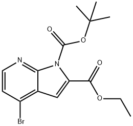 1-tert-Butyl 2-ethyl 4-bromo-1H-pyrrolo[2,3-b]pyridine-1,2-dicarboxylate Struktur