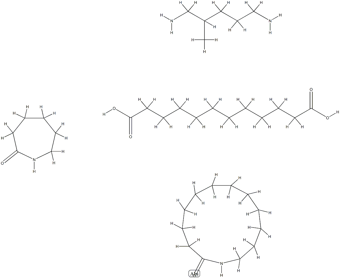 Azacyclotridecan-2-one polymer with dodecandioic acid, hexahydro-2H-azepin-2-one and 2-methyl-1,5-pentanediamine Struktur