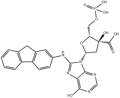 C8-(N2-aminofluorenyl)deoxyguanosine-3',5'-diphosphate Struktur