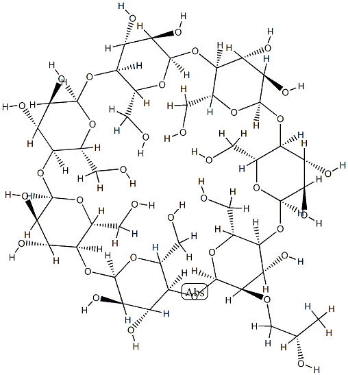 2-O-(2-hydroxypropyl)cyclomaltoheptaose Struktur