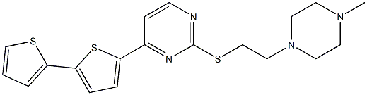 4-(2',2''-Bithiophene-5'-yl)-2-((2'''-(N-methylpiperazino)ethyl)thio)pyrimidinedihydrobromide Struktur