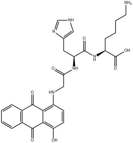 4-(glycyl-histidyl-lysine)-1-hydroxyanthraquinone Struktur