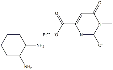 3-methylorotato-(1,2-diaminocyclohexane)platinum (II) Struktur