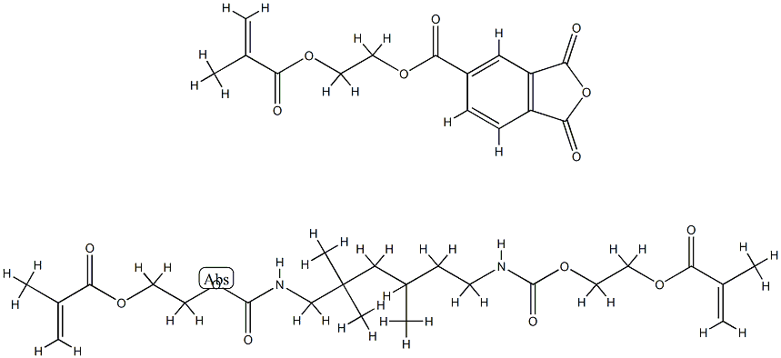 1,2-Ethanediylbis(oxy-2,1-ethanediyl) 2-methyl-2-propenoate polymer wi th 7,7,9(or 7,9,9)-trimethyl-4,13-dioxo-3,14-dioxa-5,12-diazahexadecan e-1,16-diyl 2-methyl-2-propenoate Struktur