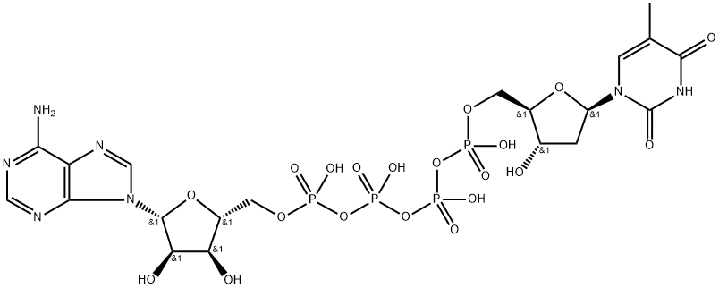 P(1)-(adenosine-5')-P(5)-(thymidine-5')-pentaphosphate Struktur