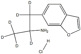 α-Μethyl-6-benzofuran EthanaMine-d6 Ηydrochloride Struktur