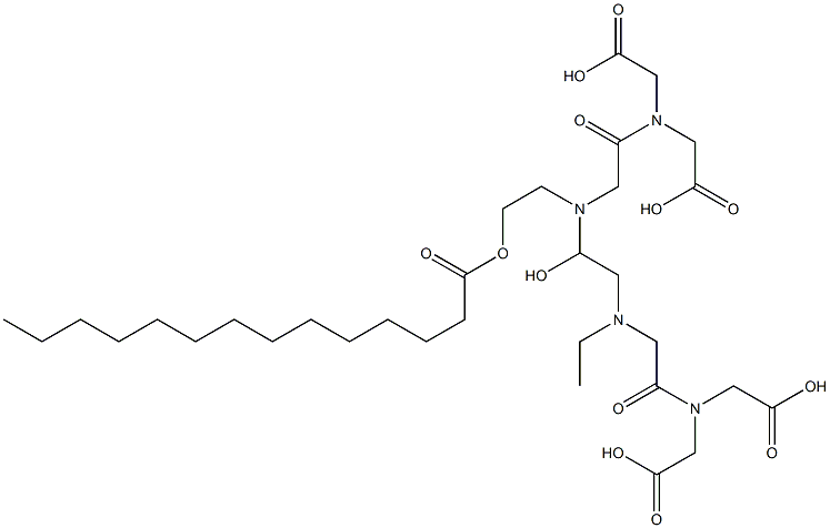 N(3)-2'-myristoyloxyethyl-N(6)-2'-hydroxyethyl-1,8-dioxotriethylenetetramine-N,N,N',N'-tetraacetic acid Struktur