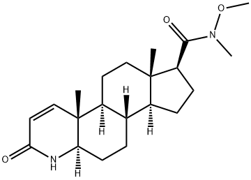 (5α,17β)-N-Methoxy-N-Methyl-3-oxo-4-azaandrost-1-ene-17-carboxaMide Struktur