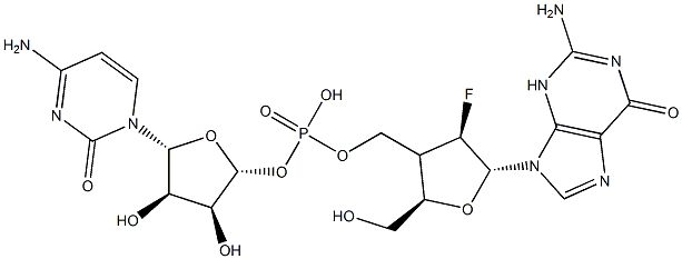 2'-deoxy-2'-fluoroguanylyl-3',5'-cytidine Struktur