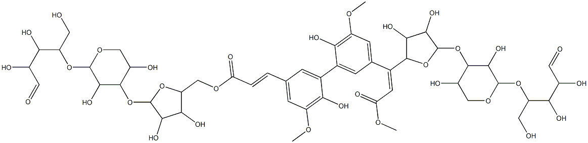 5,5'-di-O-(diferul-9,9'-dioyl)arabinofuranosyl-(1-3)-xylopyranosyl-(1-4)-xylopyranose Struktur