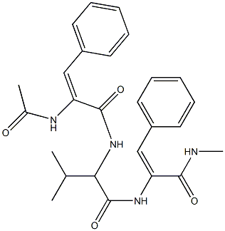 acetyl-dehydrophenylalanyl-valyl-N-methyldehydrophenylalaninamide Struktur