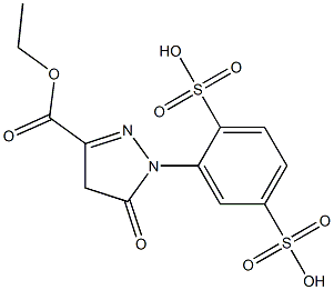 Ethyl 3-carboxylate-[1-(2.5-disulfophenyl)]-2-pyrazolin-5-one dipotassium salt Struktur