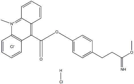 4-(2-methoxycarbonimidoylethyl)phenyl 10-methyacridinium-9-carboxylate Struktur