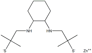 3,3'-(1,2-cyclohexanediyldinitrilo)-bis(2-methylpropane-2-thiolato)zinc II Struktur