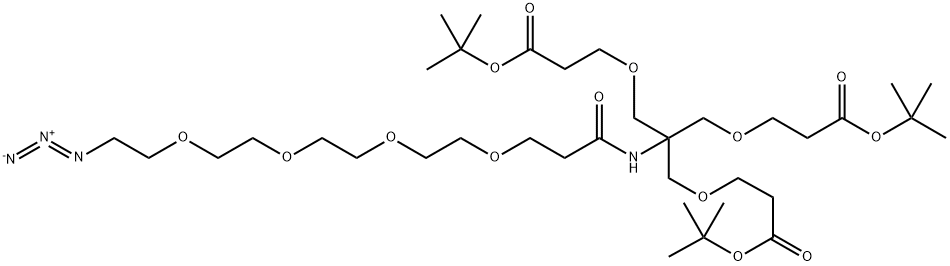 Azido-PEG4-Amido-tri-(t-butoxycarbonylethoxymethyl)-methane Struktur