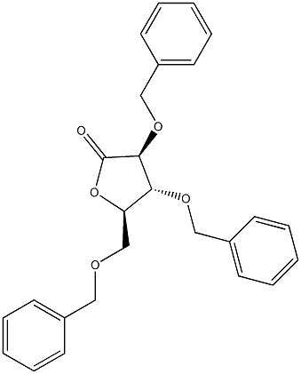 3β,4α-Bis(benzyloxy)-5β-(benzyloxymethyl)tetrahydrofuran-2-one Struktur