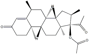 17α-(Acetyloxy)-6α,16α-dimethylpregn-4-ene-3,20-dione Struktur