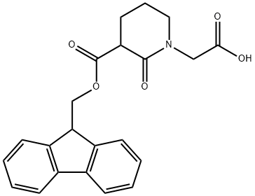 [3-(9H-Fluoren-9-ylmethoxycarbonylamino)-2-oxo-piperidin-1-yl]-acetic acid Struktur