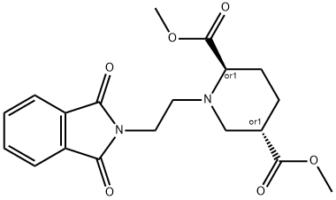 2,5-Piperidinedicarboxylic acid, 1-[2-(1,3-dihydro-1,3-dioxo-2H-isoindol-2-yl)ethyl]-, 2,5-diMethyl ester, (2R,5S)-rel- Struktur