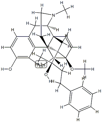 (1-hydroxy-1-methyl-3-phenylpropyl)-6,14-endo-ethenotetrahydrooripavine Struktur