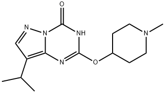 8-isopropyl-2-((1-methylpiperidin-4-yl)oxy)pyrazolo[1,5-a][1,3,5]triazin-4-ol(WXC03540) Struktur