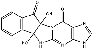 Indeno[1,2:4,5]imidazo[1,2-a]purine-10,12-dione,  3,5,5a,10a-tetrahydro-5a,10a-dihydroxy- Struktur