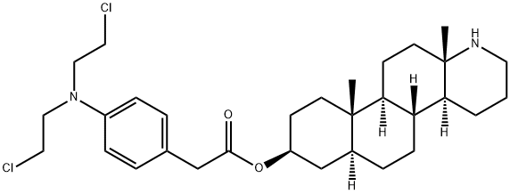 3-hydroxy-17-aza-D-homoandrostan-4-N,N-bis(2-chloroethyl)aminophenylacetate Struktur