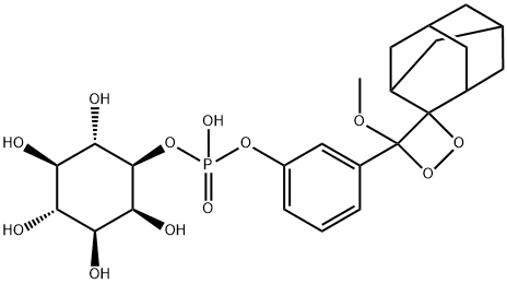 3-((4-methoxyspiro(1,2-dioxetane-3,2'-tricyclo(3.3.1.1(3,7))decan)-4-yl))phenyl myo-inositol-1-O-hydrogen phosphate Struktur